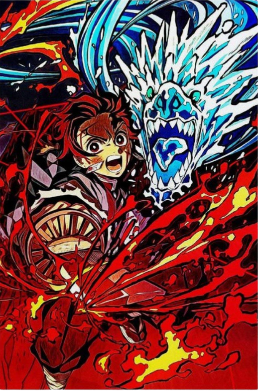 Cuadro 3D Tanjiro & Nezuko & Zenitsu